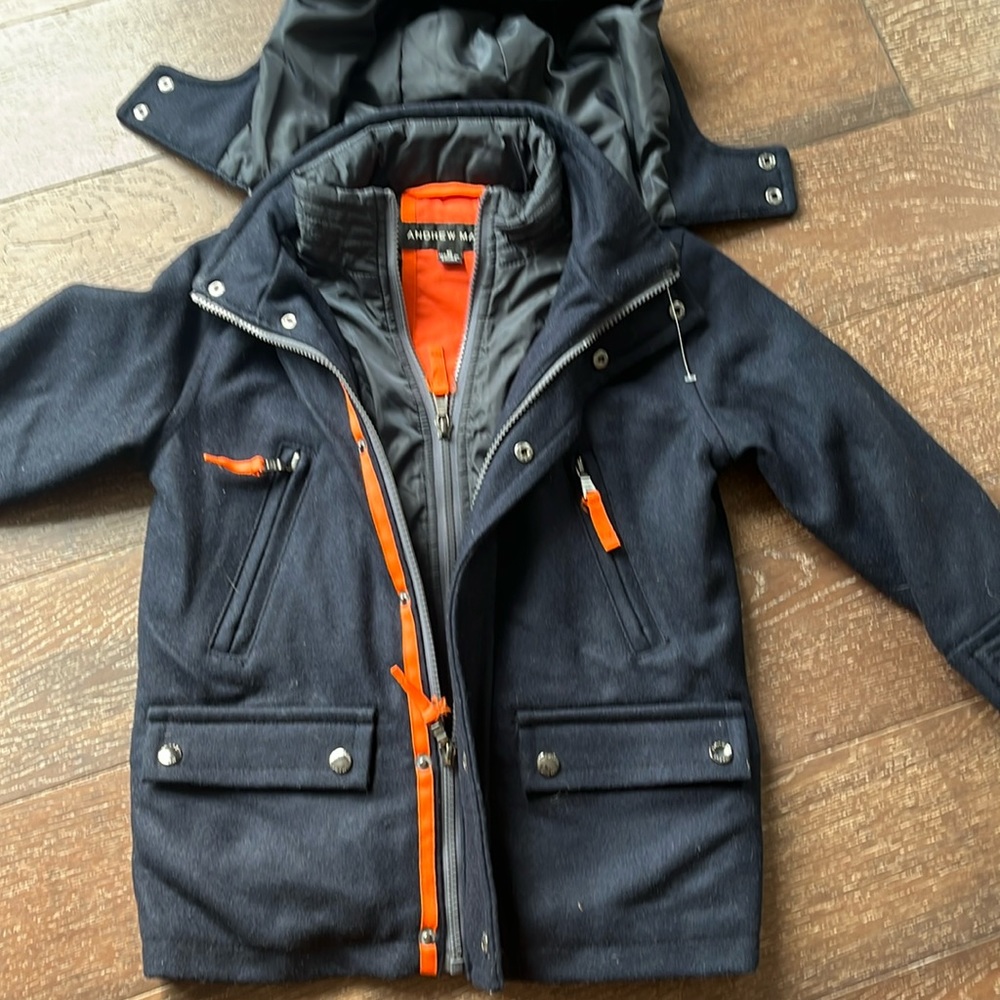 Andrew Marc boys 100% wool coat